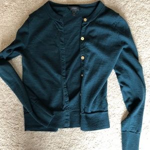 J Crew Pine Green Cardigan